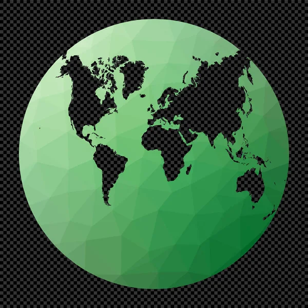 Carte Basse Poly Monde Projection Van Der Grinten Carte Polygonale — Image vectorielle