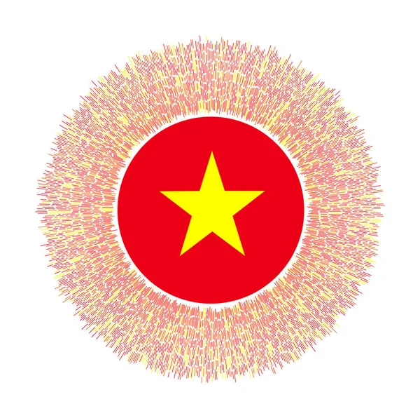 Flag Vietnam Colorful Rays Radiant Country Sign Shiny Sunburst Vietnam — Vector de stock