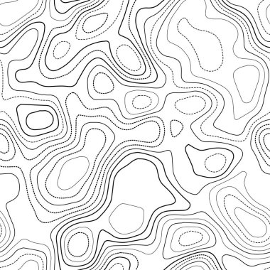 Abstract topography Actual topography map Black and white seamless design dramatic tileable