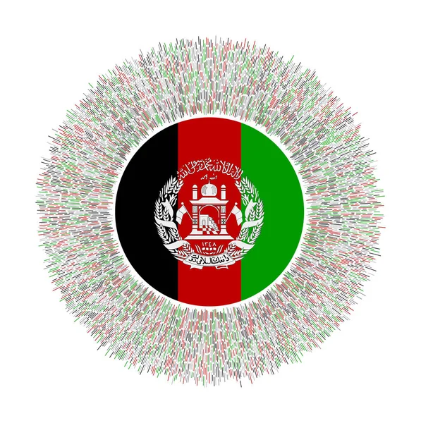 Renkli Vatozlu Afganistan Bayrağı Parlak Ülke Işareti Afganistan Bayrağıyla Parlayan — Stok Vektör