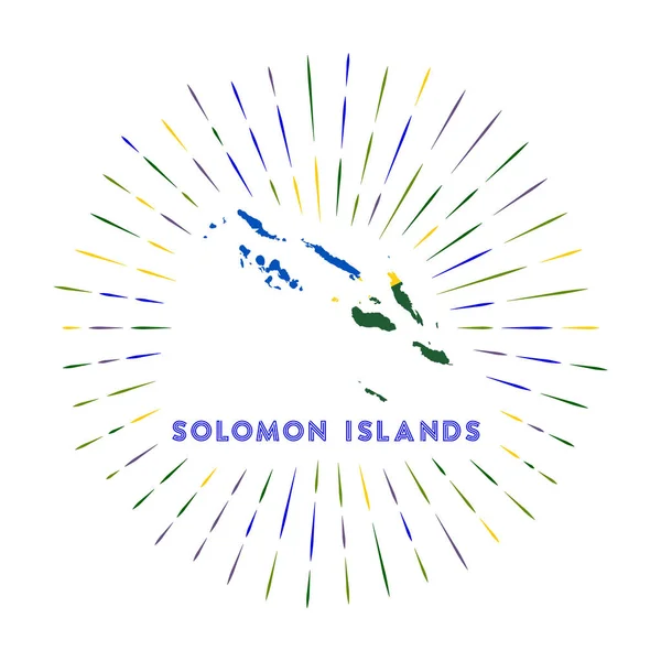 Insignia Las Islas Salomón Signo Del País Con Mapa Islas — Vector de stock