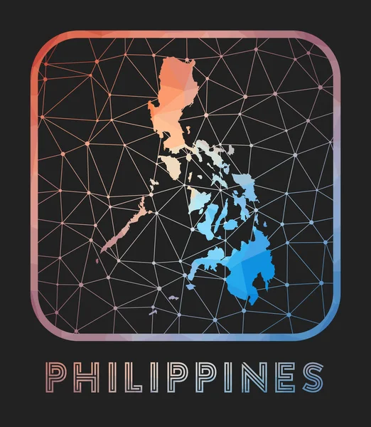 Philippines Map Design Vector Low Poly Map Country Philippines Icon — Stok Vektör