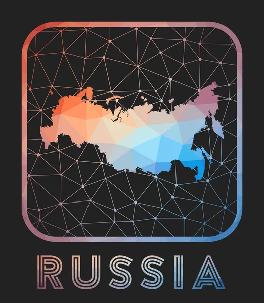 Russia Map Design Vector Low Poly Map Country Russia Icon — Stockvector