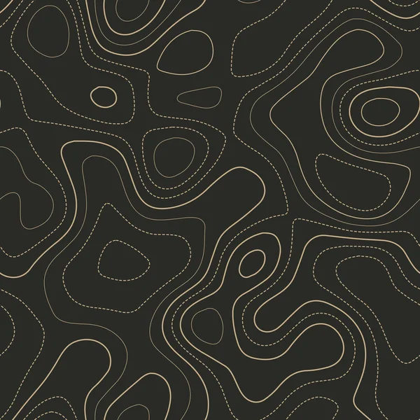 Abstract Topography Actual Topography Map Seamless Design Quaint Tileable Isolines — стоковый вектор