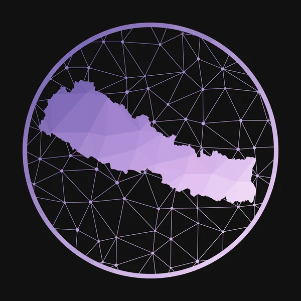 Nepal icono Vector mapa poligonal del país Nepal icono en estilo geométrico El mapa del país con — Vector de stock