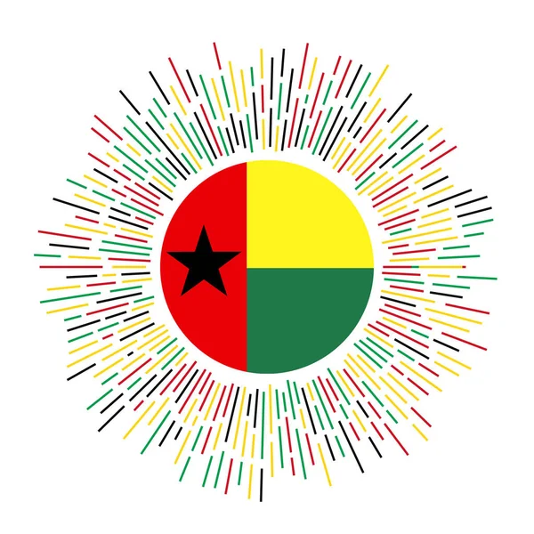 GuineaBissau sign Country flag with colorful rays Radiant sunburst with GuineaBissau flag — Stock vektor