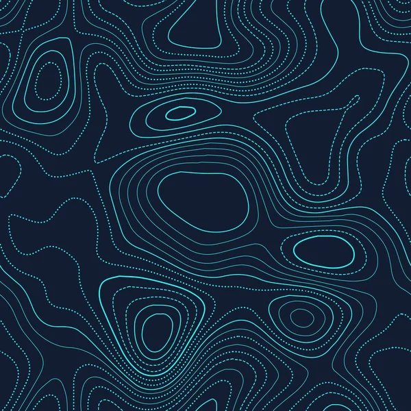Abstract topography Actual topography map Futuristic seamless design terrific tileable isolines — Stockvektor