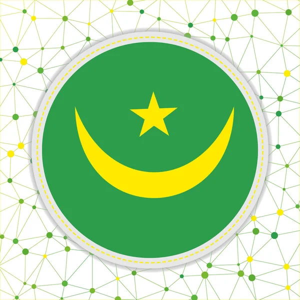 Flag Mauritania Network Background Mauritania Sign Radiant Vector Illustration — Stock Vector