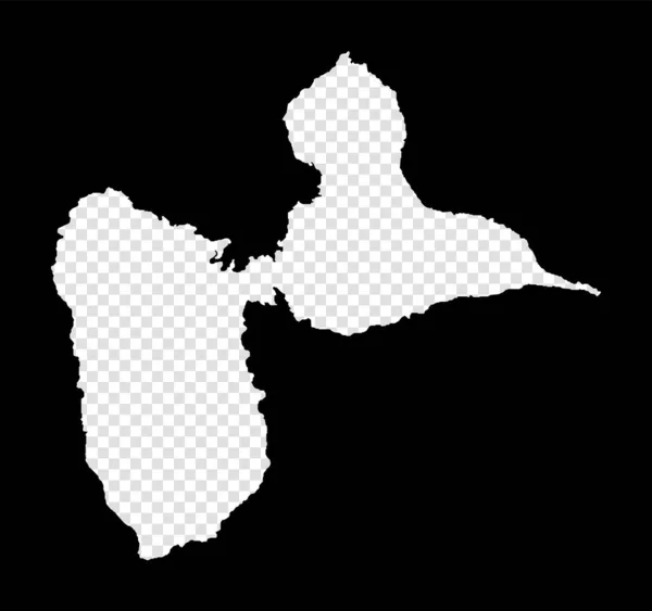 Stencil Kaart Van Basse Terre Island Eenvoudige Minimale Transparante Kaart — Stockvector