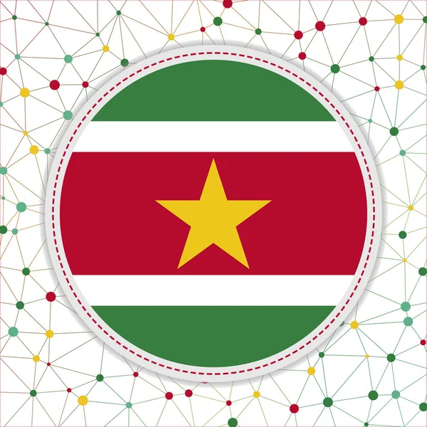 Flag Suriname Network Background Suriname Sign Appealing Vector Illustration —  Vetores de Stock