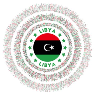 Libya symbol Radiant country flag with colorful rays Shiny sunburst with Libya flag Creative