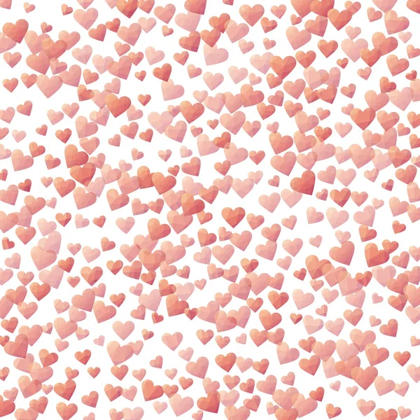 Baixo Poly Hearts Laranja rosa corações poligonais em estilo diamante Baixo fundo poli corações Impressionante — Vetor de Stock