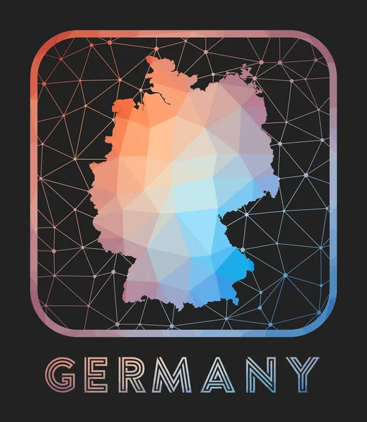 Γερμανία Σχεδιασμός Χάρτη Διανυσματικό Χαμηλό Poly Χάρτη Της Χώρας Γερμανικό — Διανυσματικό Αρχείο