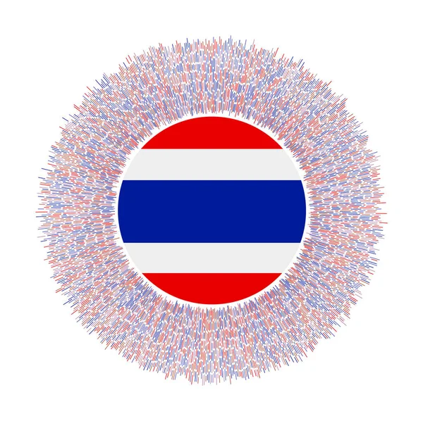 Thajská Vlajka Barevnými Paprsky Zářivý Znak Země Lesklý Výbuch Slunce — Stockový vektor