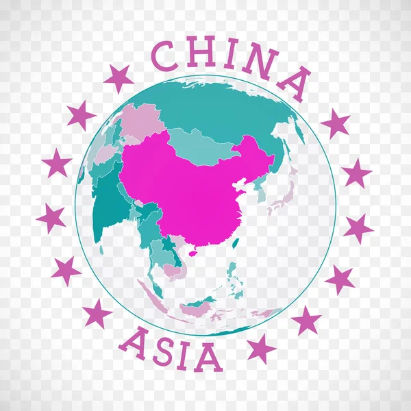 China Logo Badge Country Map China World Context Country Sticker — Stock Vector