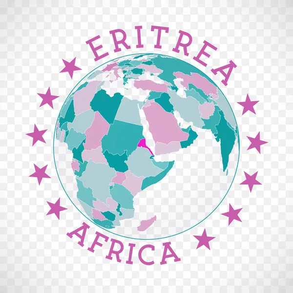 Eritrea Logo Badge Country Map Eritrea World Context Country Sticker — Stock vektor