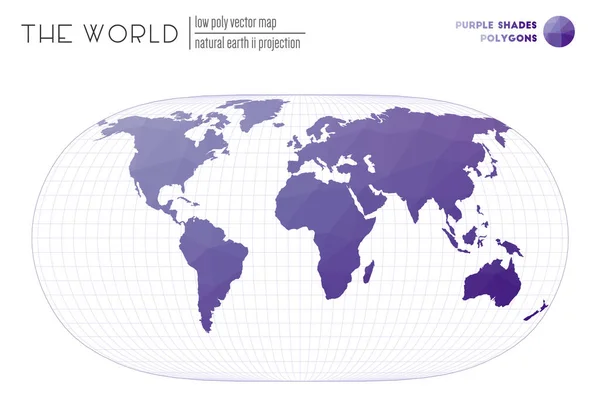 Mappa Del Mondo Basso Poli Terra Naturale Proiezione Del Mondo — Vettoriale Stock