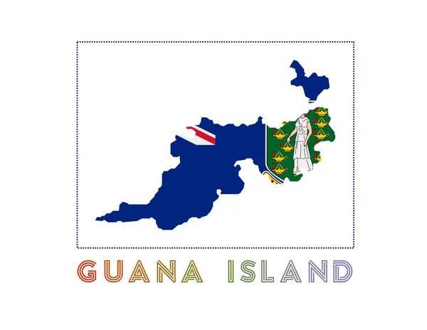 Guana Island Logo Map Guana Island Name Flag Powerful Vector — 스톡 벡터
