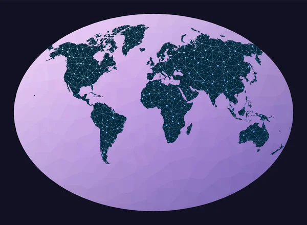 Abstract Map World Network Fahey Pseudocylindrical Projection World Network Map — Διανυσματικό Αρχείο