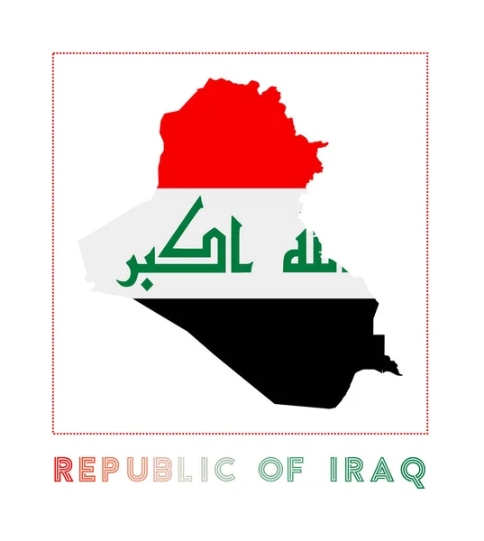 Logo Republiky Irák Mapa Irácké Republiky Názvem Země Vlajkou Okouzlující — Stockový vektor