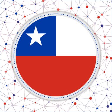 Flag of Chile with network background. Chile sign. Stylish vector illustration.