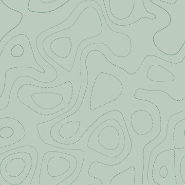 Topographic map background. Actual topographic map in green tones, seamless design, likable tileable pattern. Vector illustration.