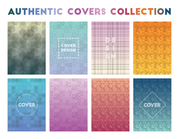 Authentic Covers Collection Alive Geometric Patterns Bewitching Background Vector Illustration — Stock Vector