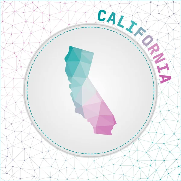 Vector Polygonal California Map Map State Network Mesh Background California — Stockvector