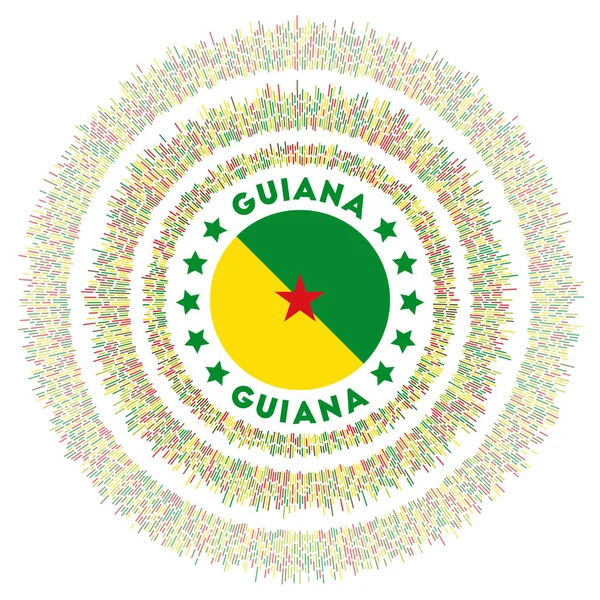 Guiana Symbol Radiant Country Flag Colorful Rays Shiny Sunburst Guiana —  Vetores de Stock