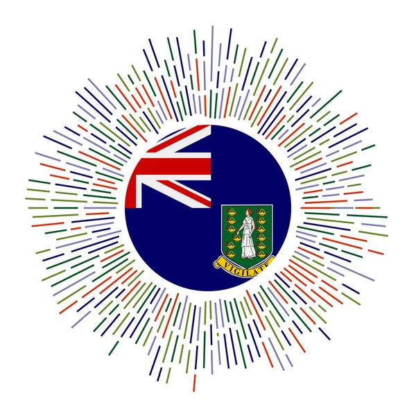 Virgin Islands 28Uk Sign Country Flag Colorful Rays Radiant Sunburst — Stockvector