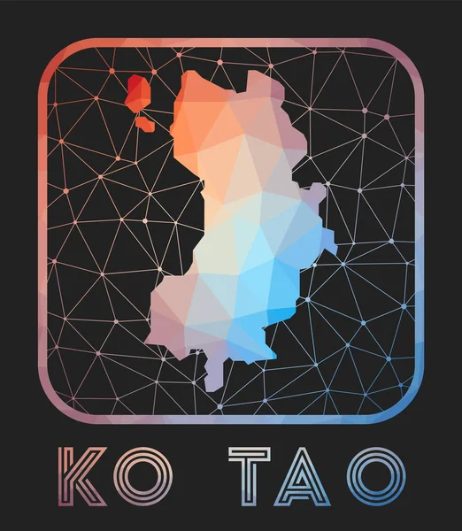 Tao Map Design Vector Low Poly Map Island Tao Icon — Vector de stock