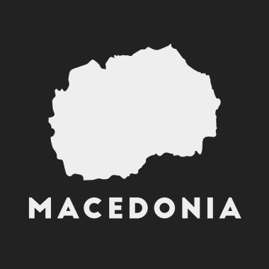 Macedonia icon. Country map on dark background. Stylish Macedonia map with country name. Vector illustration.