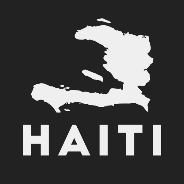 Haiti ikon Ország térkép sötét háttéren Stílusos Haiti térkép ország névvel Vector — Stock Vector
