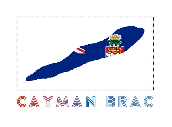 Cayman Brac Logo Map of Cayman Brac with Island name and flag Modern vector illustration — стоковий вектор