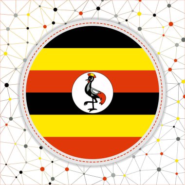 Flag of Uganda with network background. Uganda sign. Artistic vector illustration.