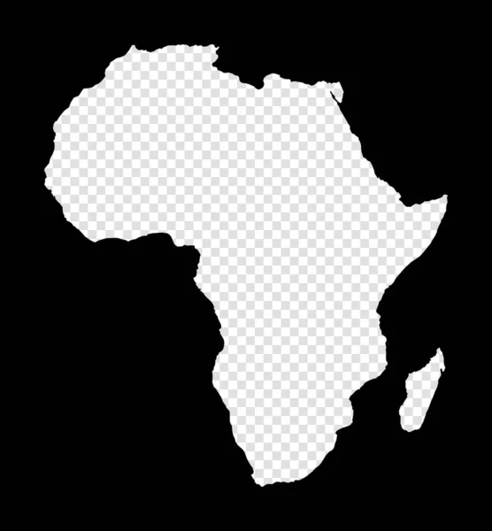 Stencil Map Africa Simple Minimal Transparent Map Africa Black Rectangle — Stock Vector
