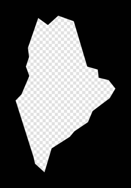 Potloodkaart Van Maine Eenvoudige Minimale Transparante Kaart Van Maine Zwarte — Stockvector
