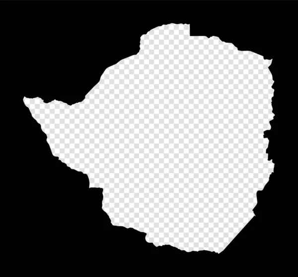 Stencil Map Zimbabwe Simple Minimal Transparent Map Zimbabwe Black Rectangle — Stockvektor