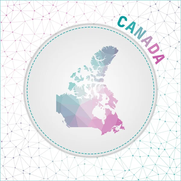 Vector Polygonal Canada Map Map Country Network Mesh Background Canada — 스톡 벡터