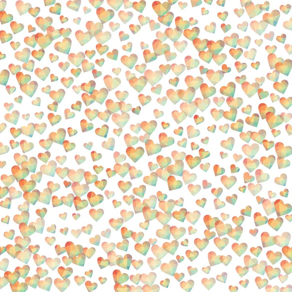 Valentine Day Background Geometric Hearts Spectral Polygonal Hearts Diamond Style — Vetor de Stock