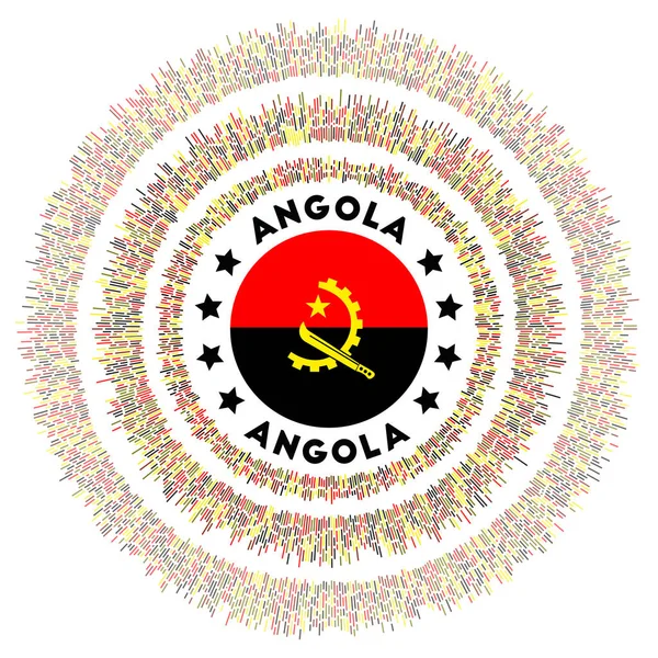 Angola Symbool Stralende Land Vlag Met Kleurrijke Stralen Glanzende Zon — Stockvector