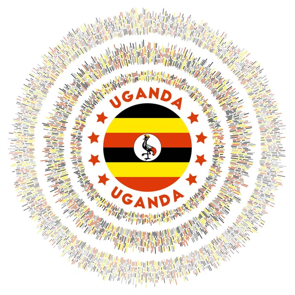 우간다의 상징입니다 깃발에 형형색색의 우간다 국기에 일광욕 Superb Vector Illustration — 스톡 벡터