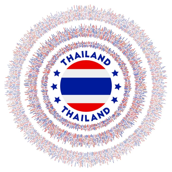 Thailand Symbool Stralende Land Vlag Met Kleurrijke Stralen Glanzende Zonneschijn — Stockvector