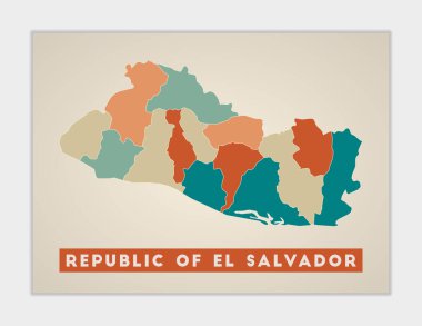 El Salvador Cumhuriyeti, El Salvador Cumhuriyeti 'nin renkli bölgelerinin haritası.