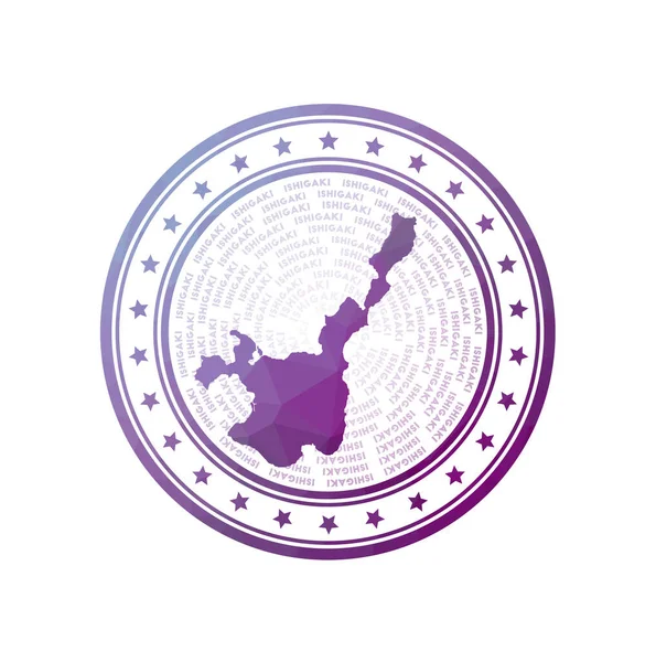 Lapos alacsony poli bélyeg Ishigaki Polygonal Ishigaki jelvény Trendy vektor logó a szigeten — Stock Vector