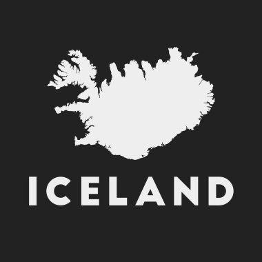 Iceland icon. Country map on dark background. Stylish Iceland map with country name. Vector illustration.