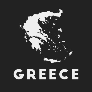 Greece icon. Country map on dark background. Stylish Greece map with country name. Vector illustration.