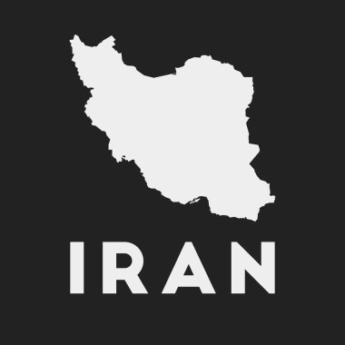 Iran icon. Country map on dark background. Stylish Iran map with country name. Vector illustration.