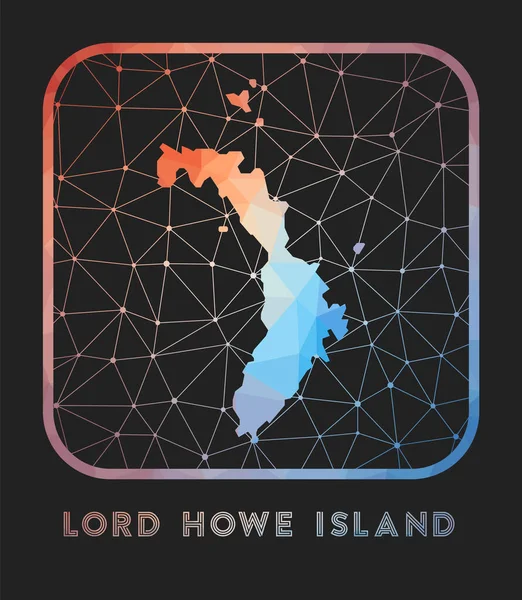 Lord Howe Island Map Design Vector Low Poly Map Island — Vector de stock