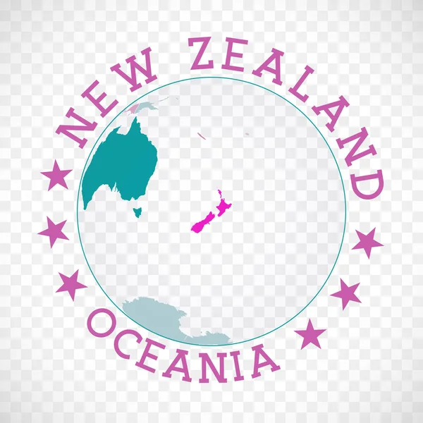 New Zealand Logo Badge Country Map New Zealand World Context — Archivo Imágenes Vectoriales